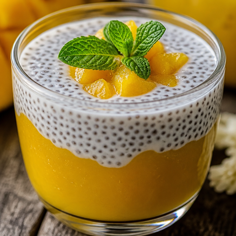 Pudding Chia lait de coco et mangue