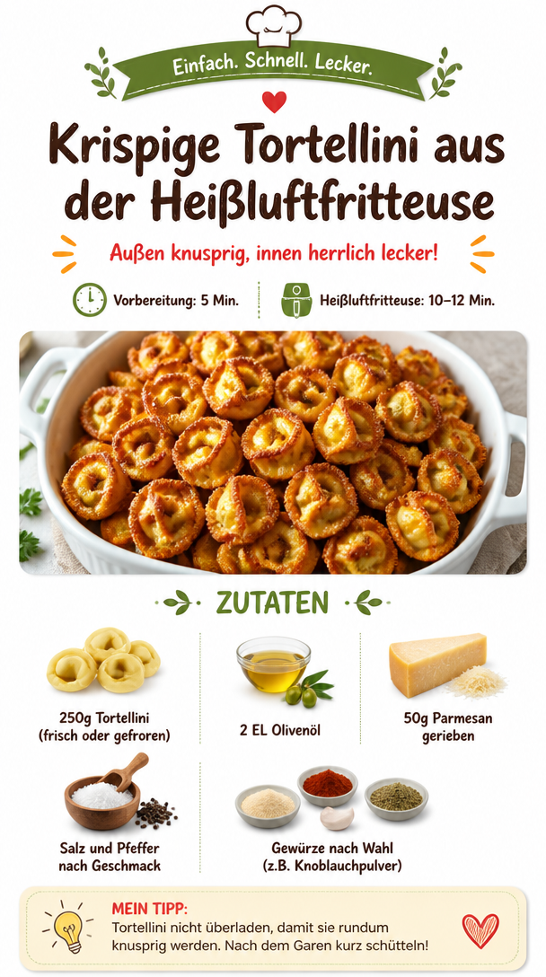 Krispige Tortellini aus der Heißluftfritteuse