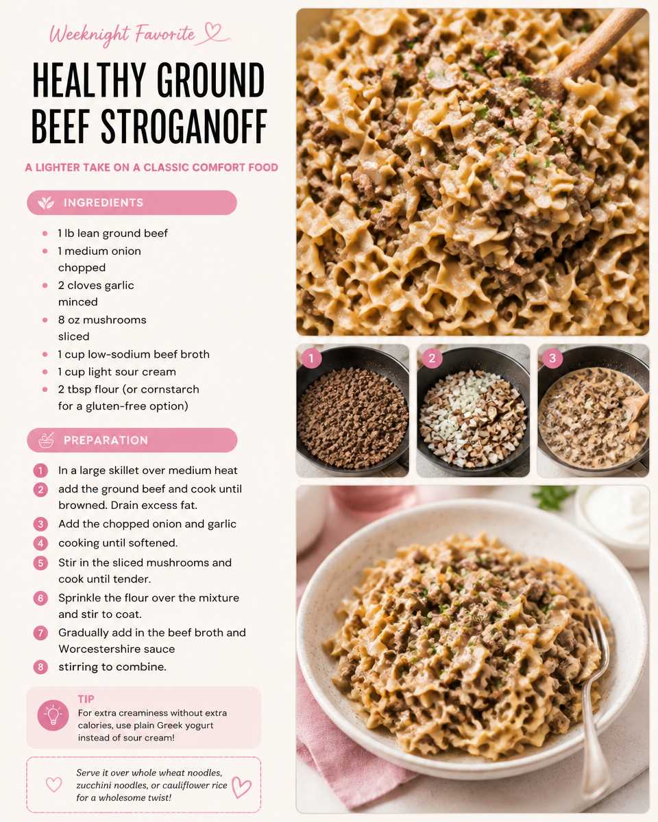 Healthy Ground Beef Stroganoff