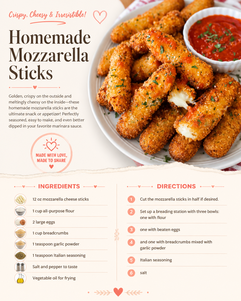 Homemade Mozzarella Sticks