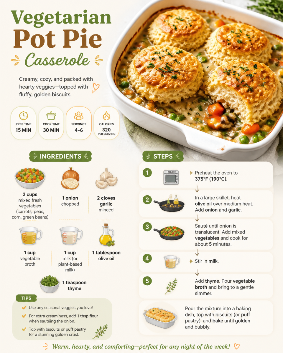 Vegetarian Pot Pie Casserole