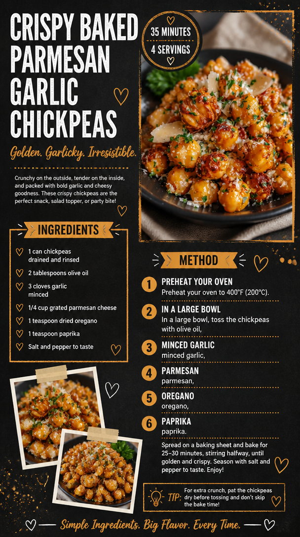 Crispy Baked Parmesan Garlic Chickpeas