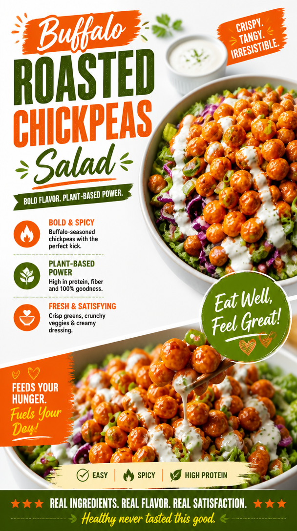 Buffalo Roasted Chickpeas Salad