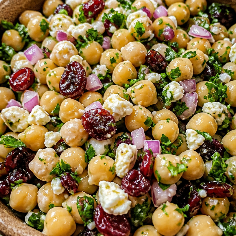 Feta and Cranberry Chickpea Salad