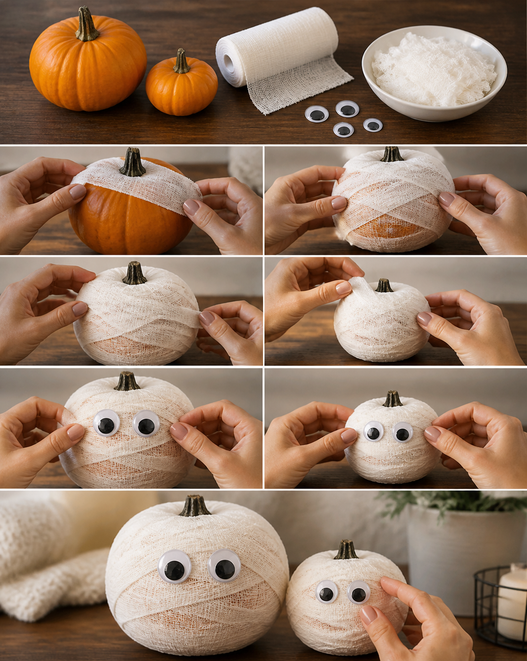 Family of Pumpkin Mummies
