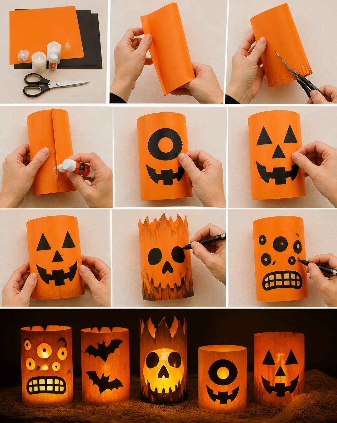 Paper Halloween Luminaries - Crafts by Amanda - Halloween Crafts
