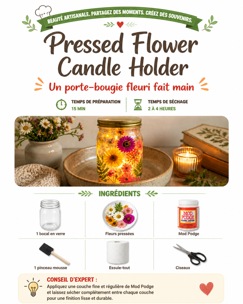 Pressed Flower Candle Holder 2 Pressed Flower Candle Holder