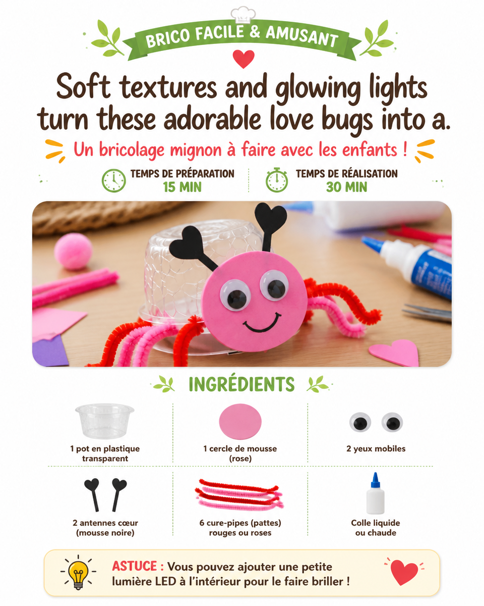 Soft textures and glowing lights turn these adorable love bugs into a cozy decoration with a warm, whimsical look. 2 Soft textures and glowing lights turn these adorable love bugs into a cozy decoration with a warm, whimsical look.