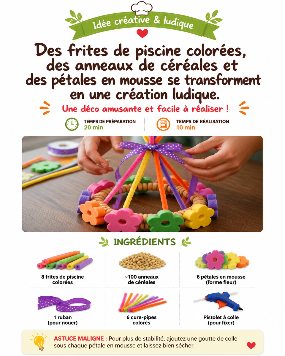 Colorful pool noodles, cereal rings, and foam petals transform into a playful flower bird feeder that adds a fun touch to the garden. A fun project to try this weekend. #FlowerBirdFeeder #BirdCraft #D... 6 Colorful pool noodles, cereal rings, and foam petals transform into a playful flower bird feeder that adds a fun touch to the garden. A fun project to try this weekend. #FlowerBirdFeeder #BirdCraft #D...