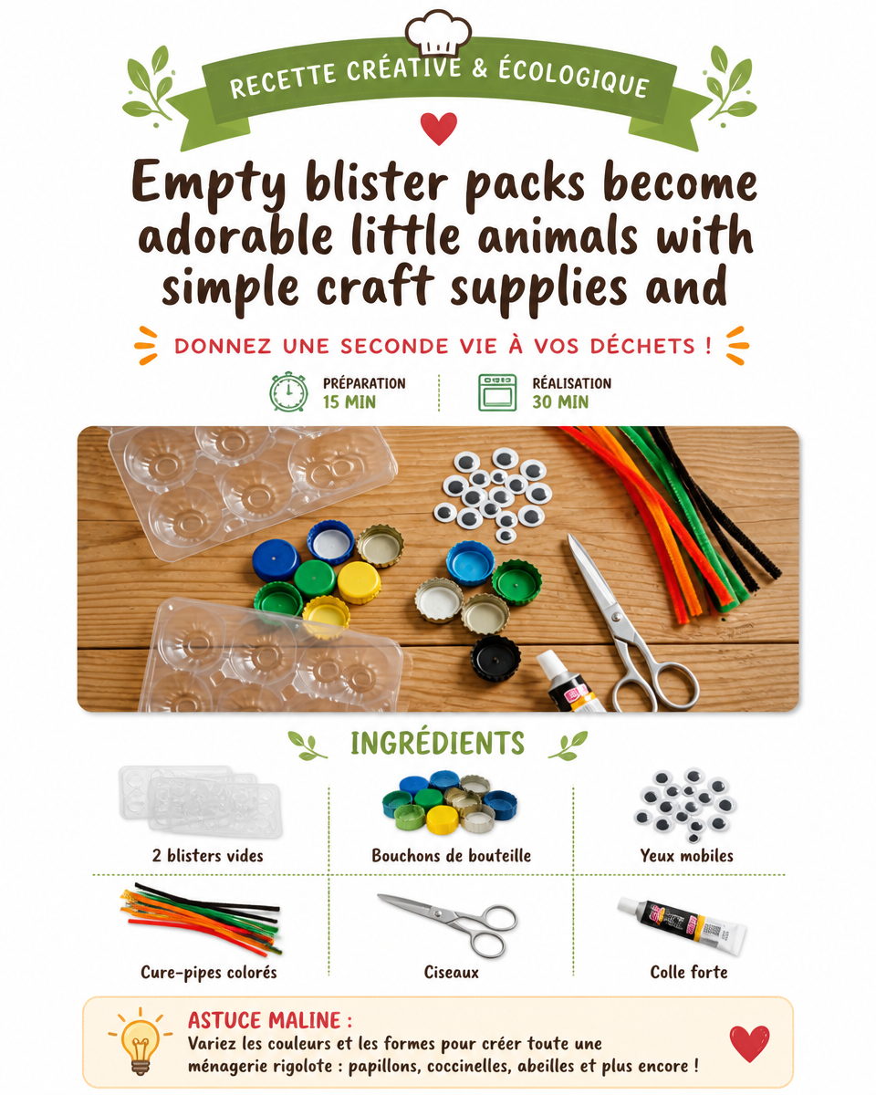 Empty blister packs become adorable little animals with simple craft supplies and a bit of creativity for a fun recycling project. 6 Empty blister packs become adorable little animals with simple craft supplies and a bit of creativity for a fun recycling project.