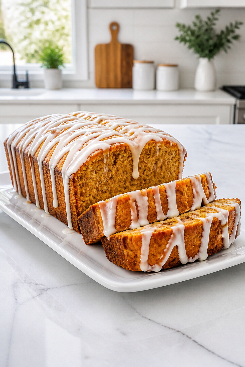Iced Pumpkin Loaf Cream Cheese Icing