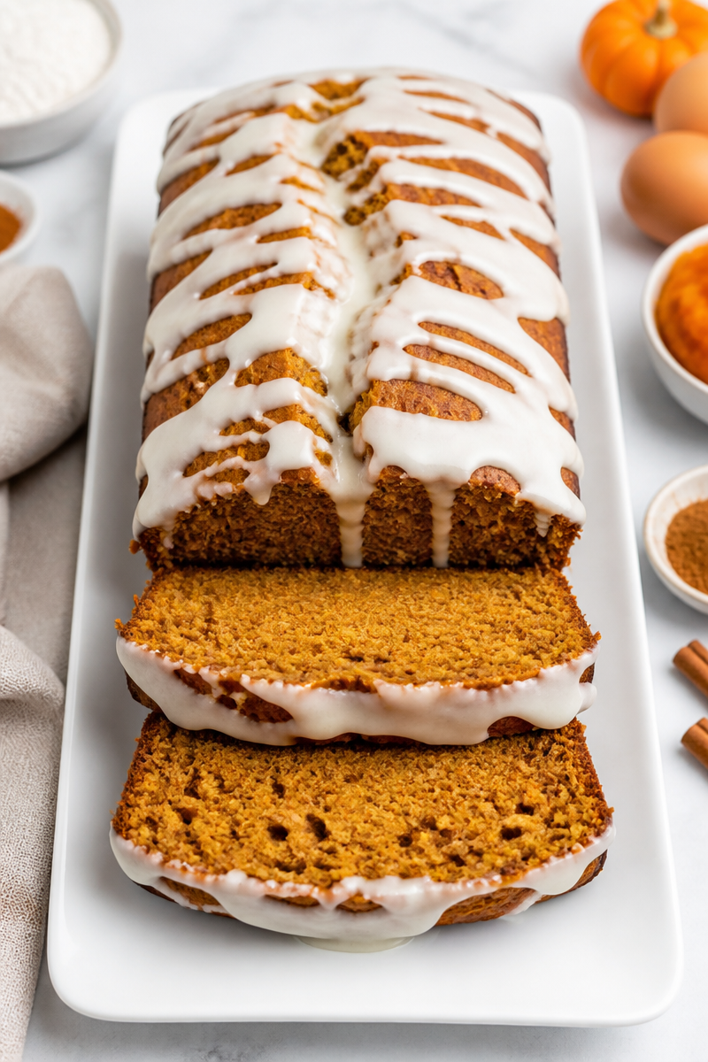 Iced Pumpkin Loaf Cream Cheese Icing