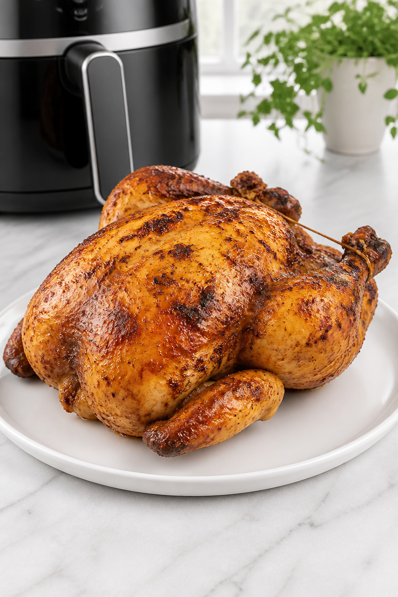 Air Fryer Whole Chicken Rotisserie Style