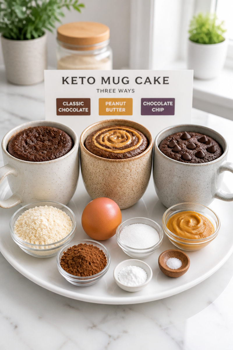 Keto Mug Cake Three Ways