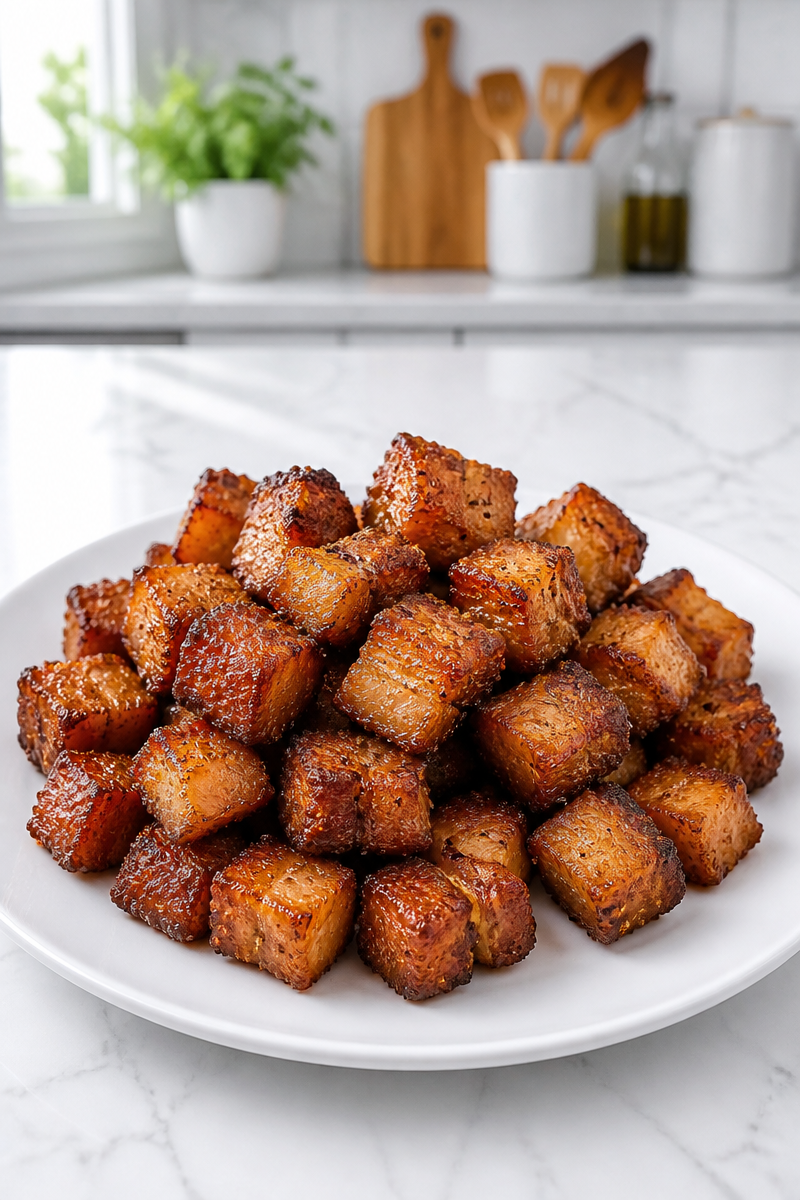 Keto Air Fried Pork Belly Bite