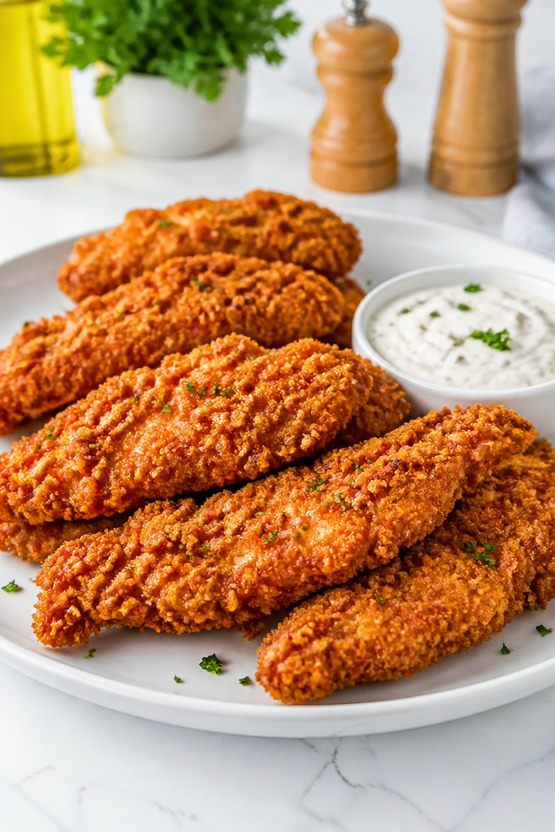 Keto Pork Rind Crusted Chicken Tender