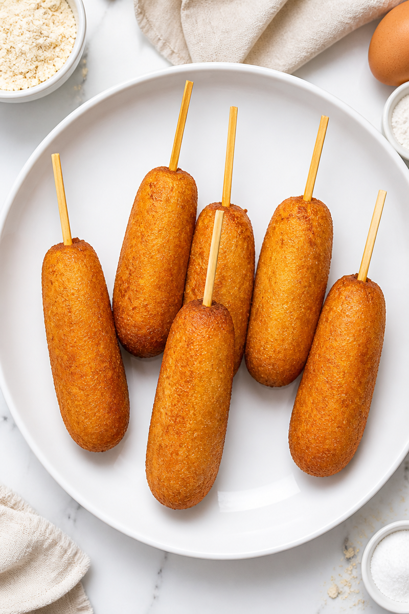 Almond Flour Crispy Corn Dog Bite