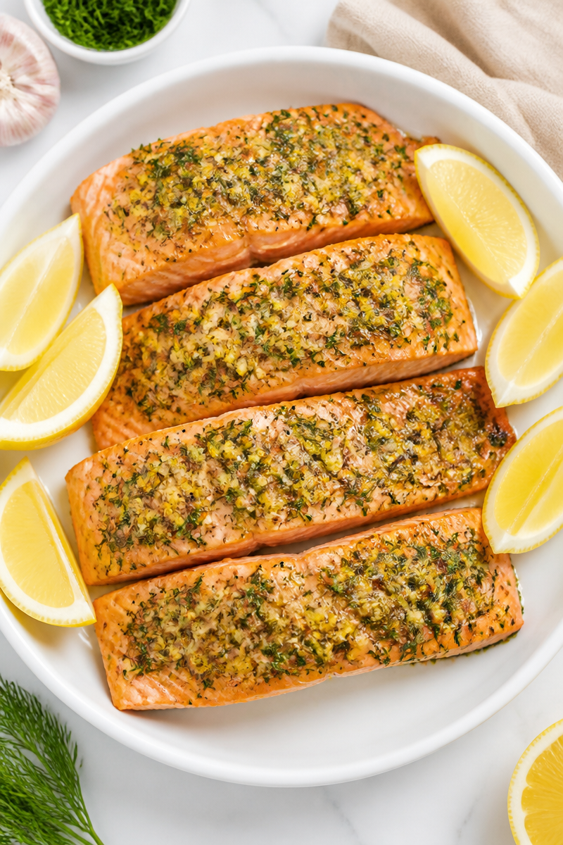 Air Fryer Salmon Lemon Dill Crust