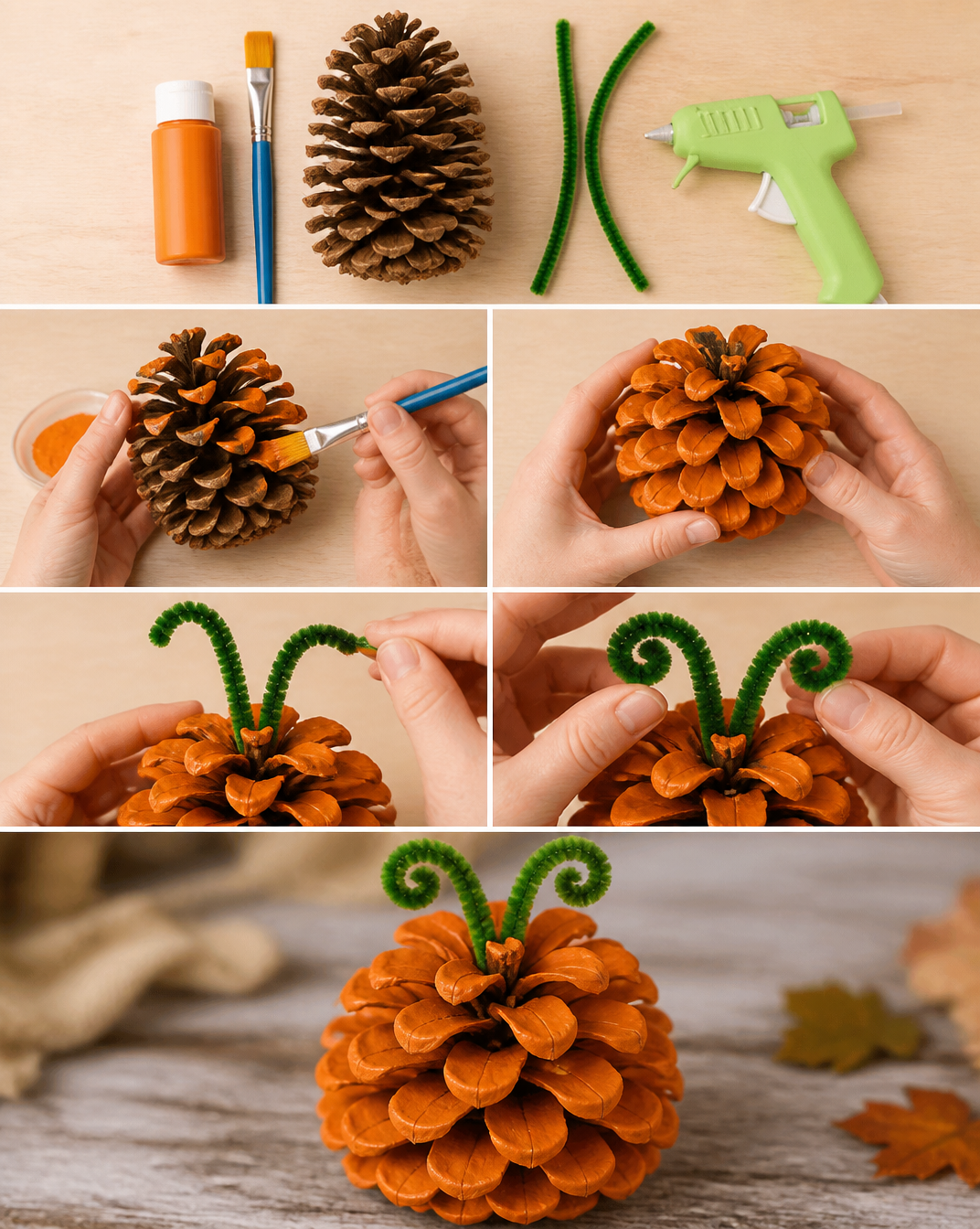 Easy Pine Cone Pumpkin Craft for Kids | Fireflies and Mud Pies