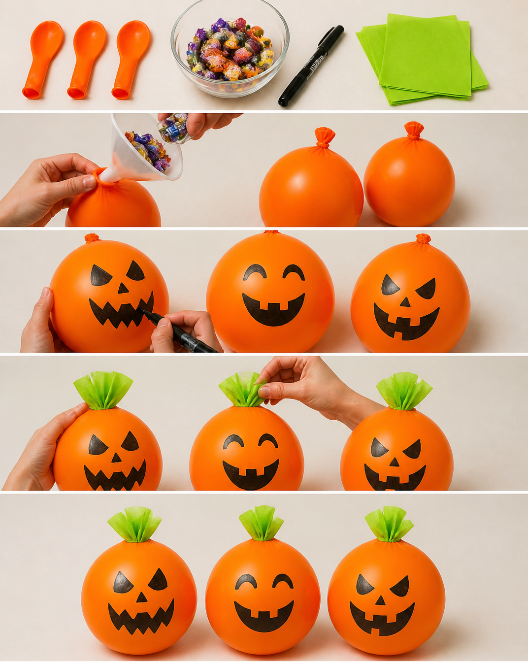 Candy Filled Balloon Pumpkins