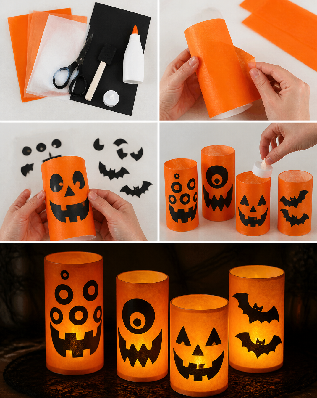 Paper Halloween Luminaries - Crafts by Amanda - Halloween Crafts