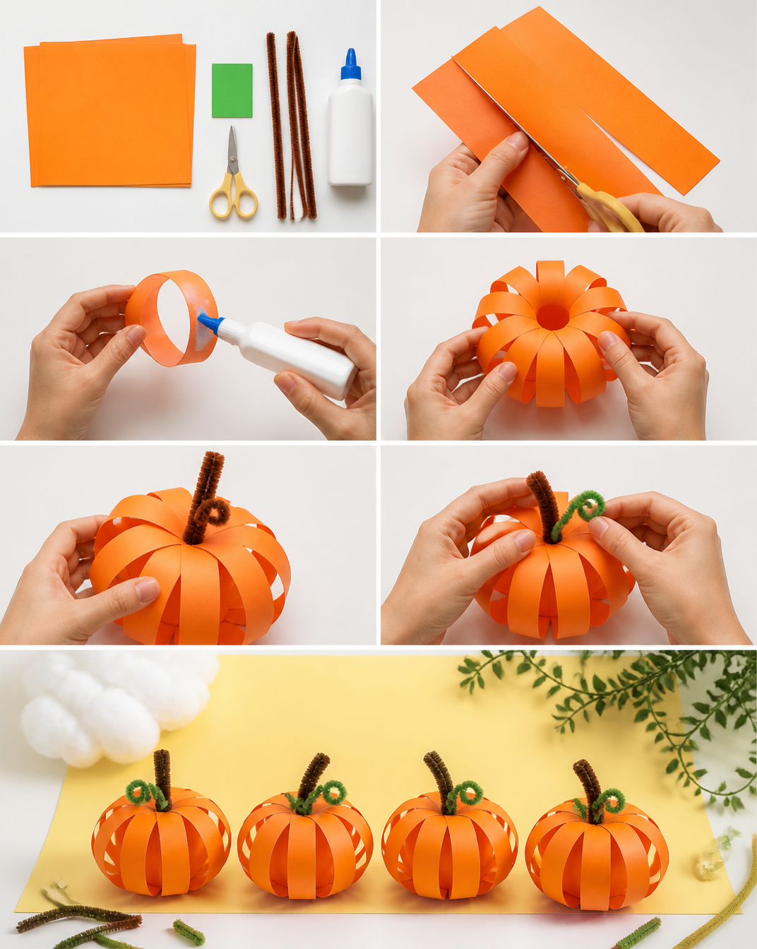 3D Paper Pumpkin Craft