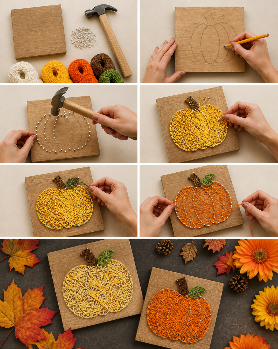 DIY Pumpkin String Art