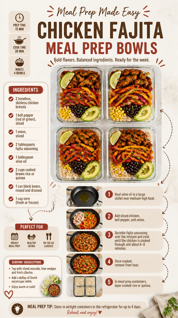Chicken Fajita Meal Prep Bowls