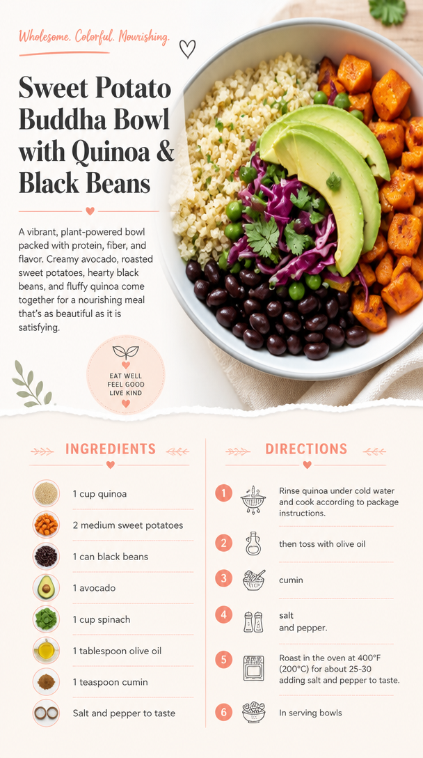 Sweet Potato Buddha Bowl with Quinoa & Black Beans