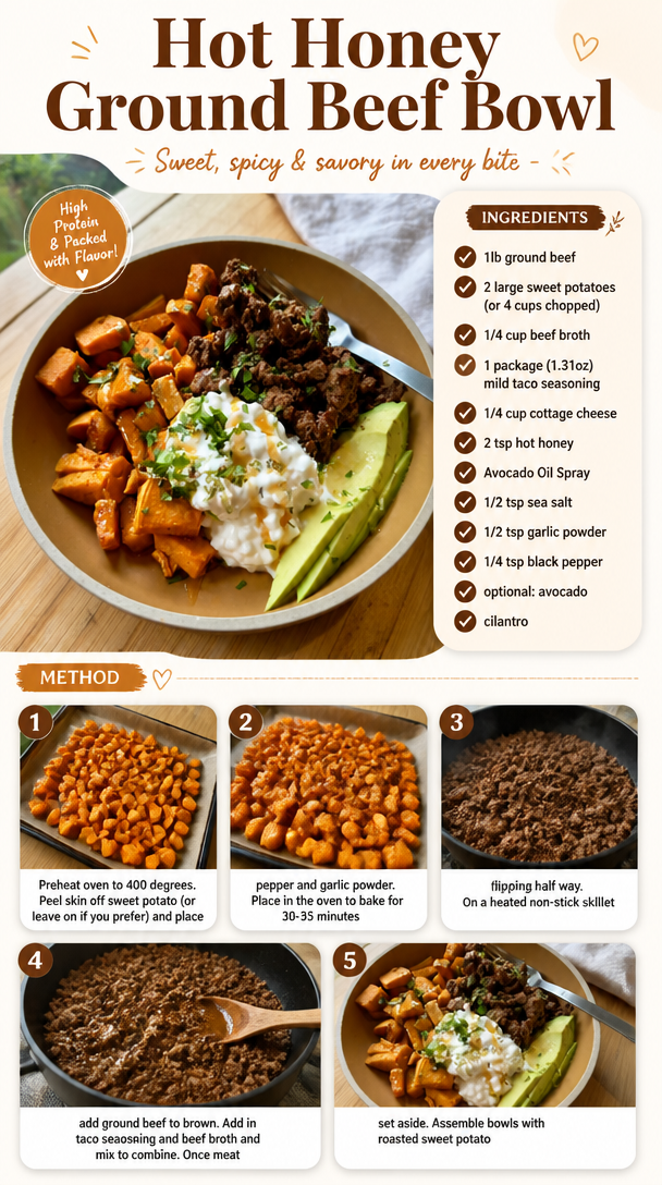 Hot Honey Ground Beef Bowl