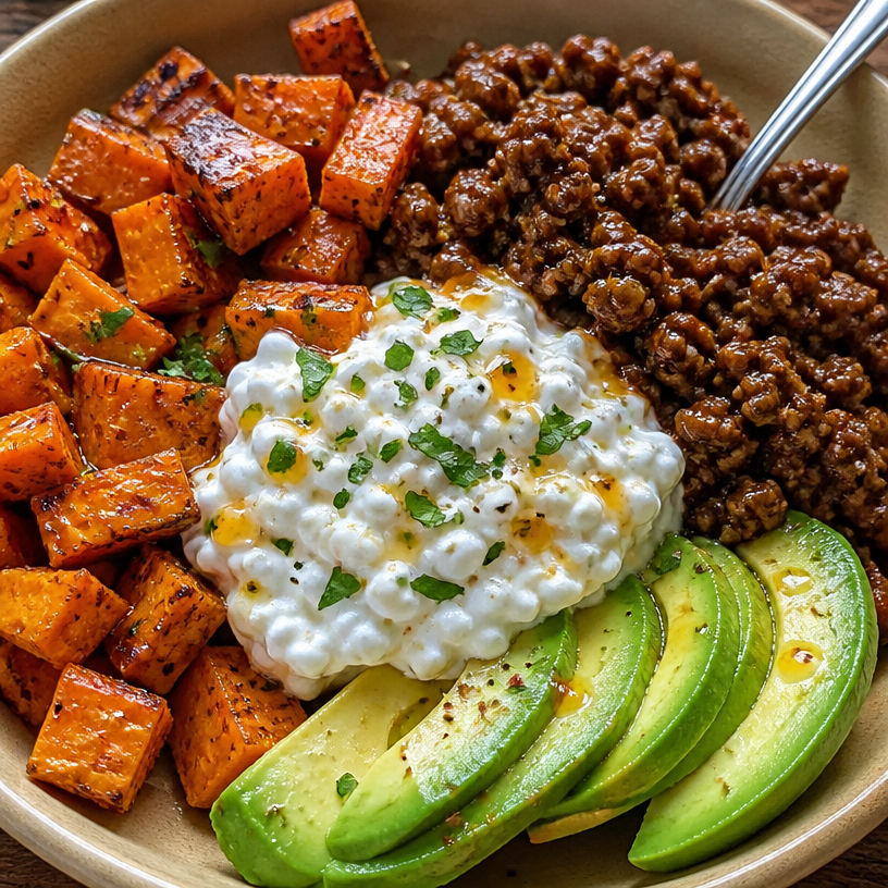 Hot Honey Ground Beef Bowl