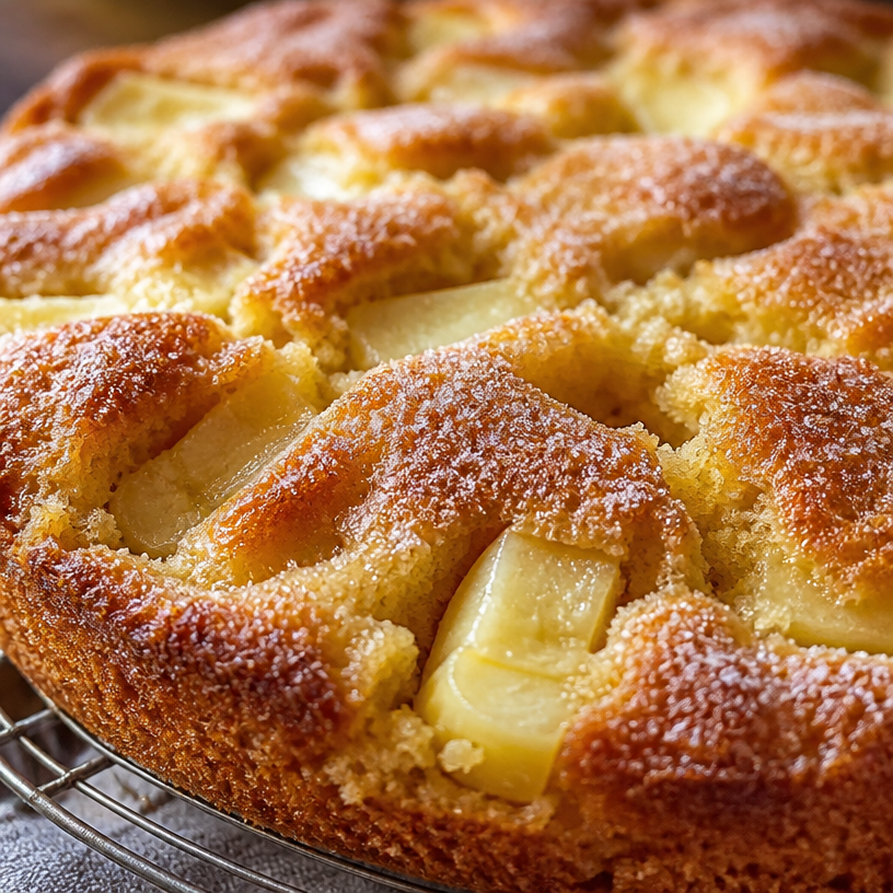 Moist and ultra-quick apple cake