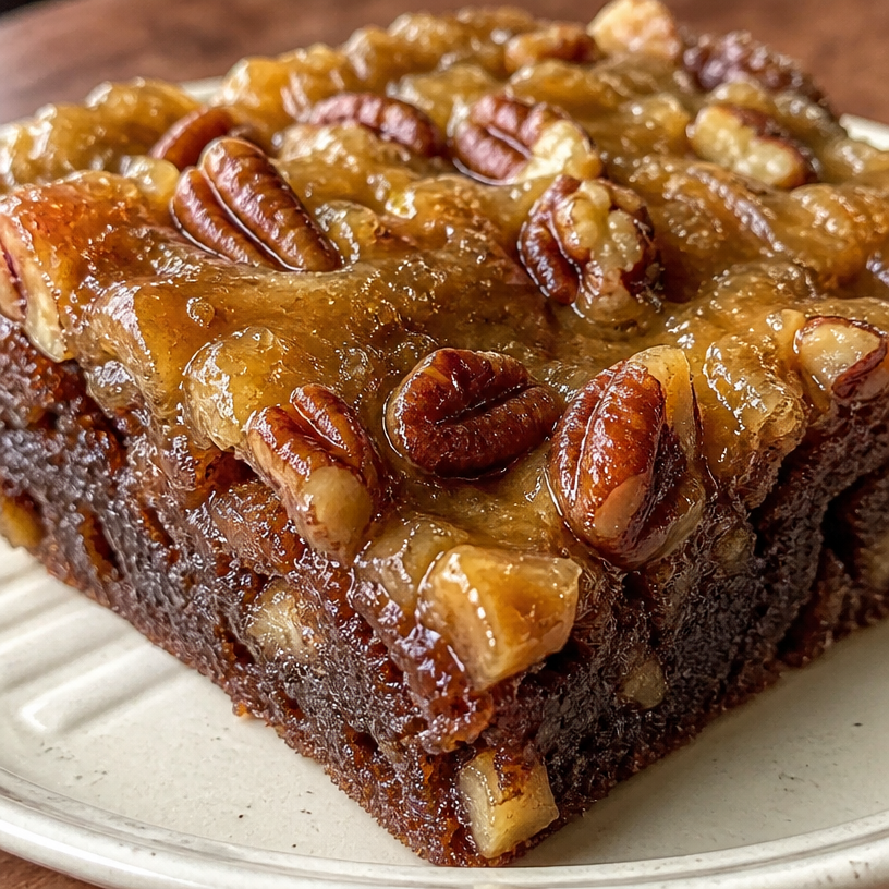 Gâteau aux dattes et pacanes avec garniture à la cassonade