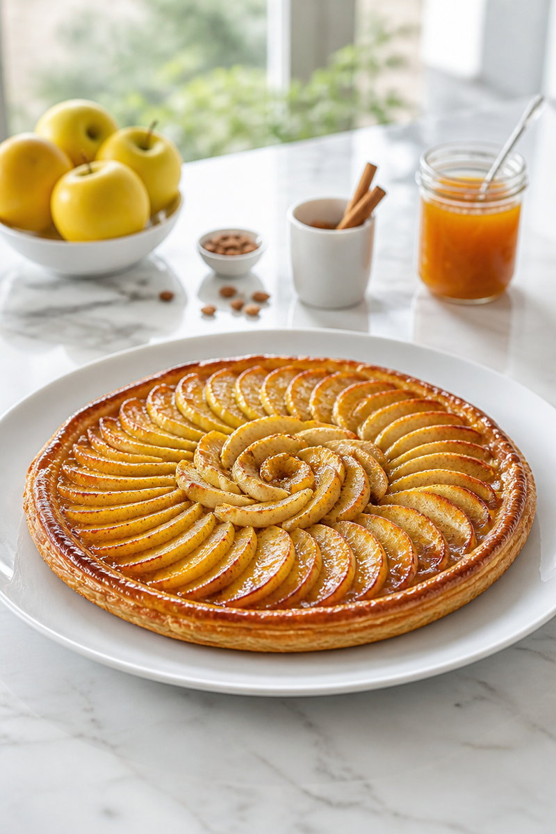 Tarte fine aux pommes caramélisées