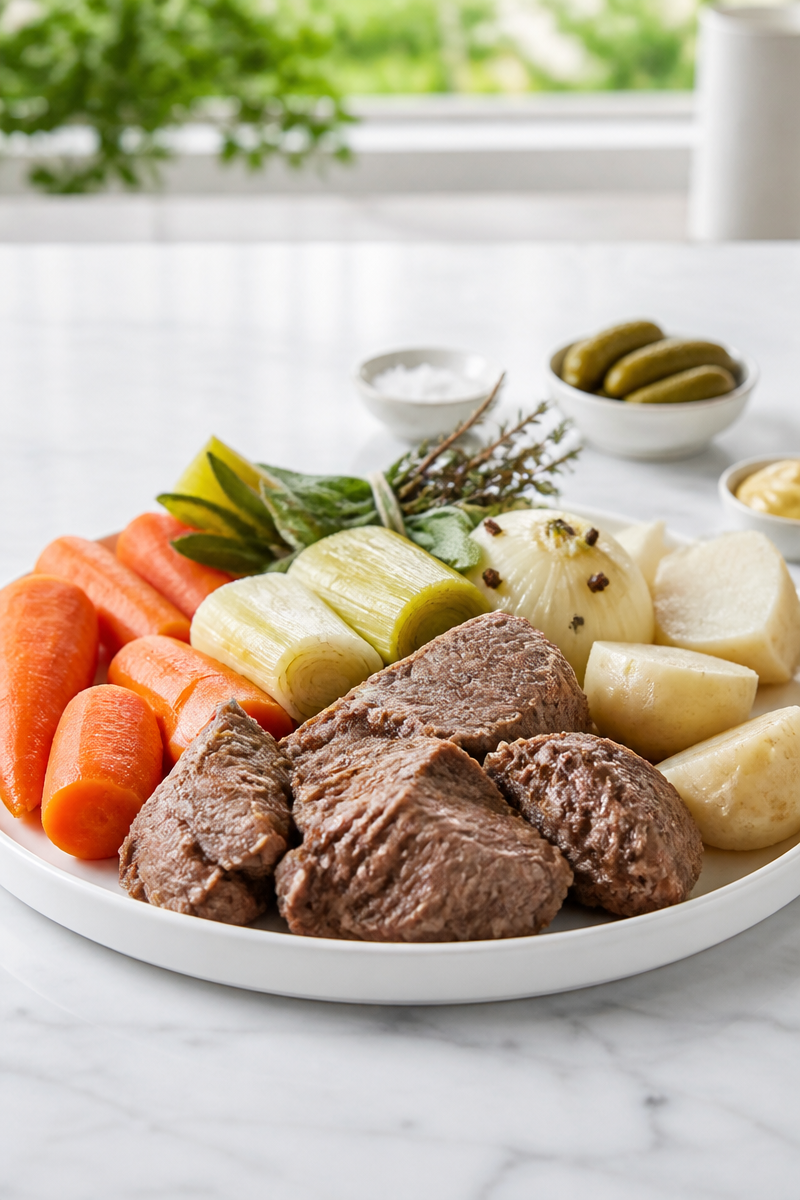 Pot-au-feu traditionnel mijoté à l'ancienne
