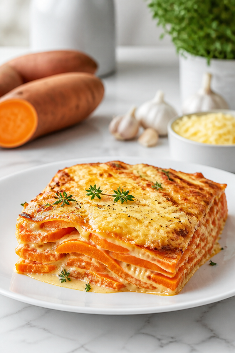 Gratin de patate douce fondant