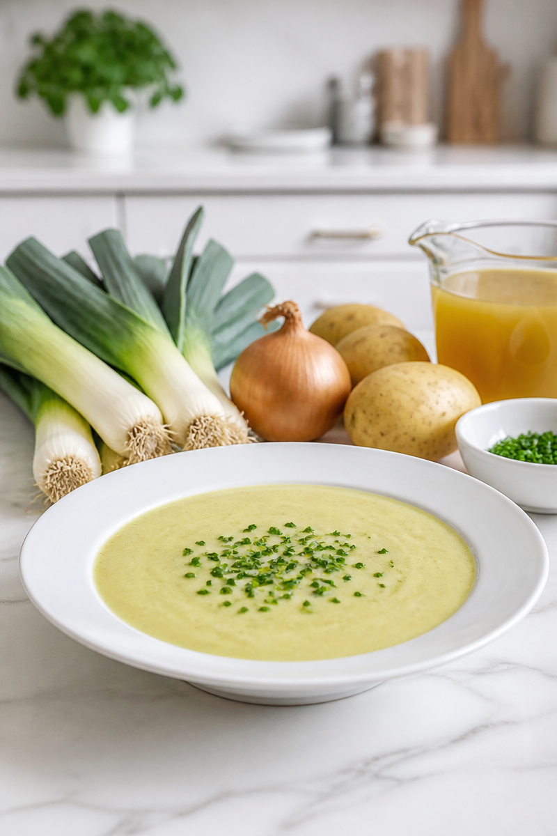 Soupe poireaux pomme de terre onctueuse