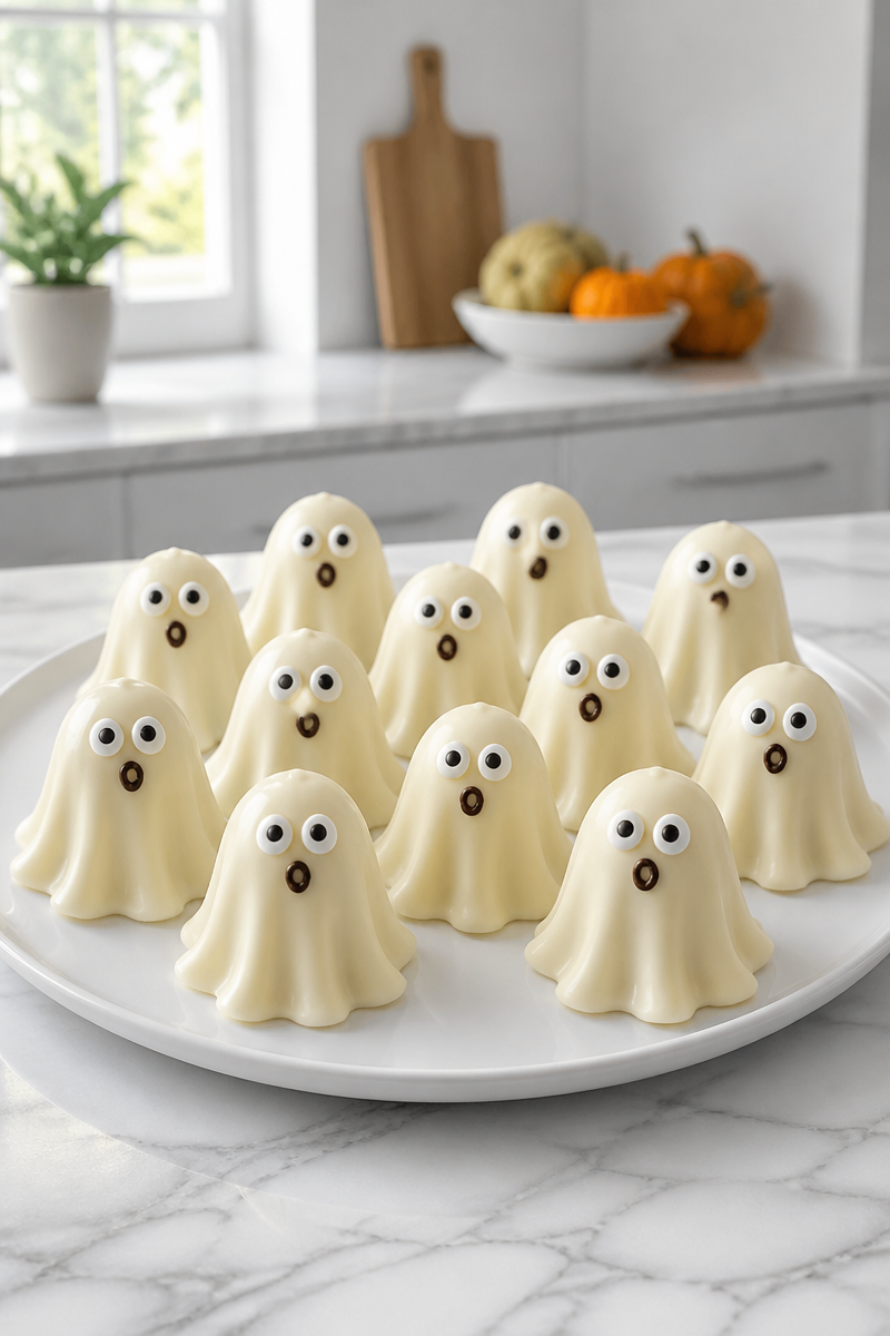 Mini gâteaux fantômes pour Halloween