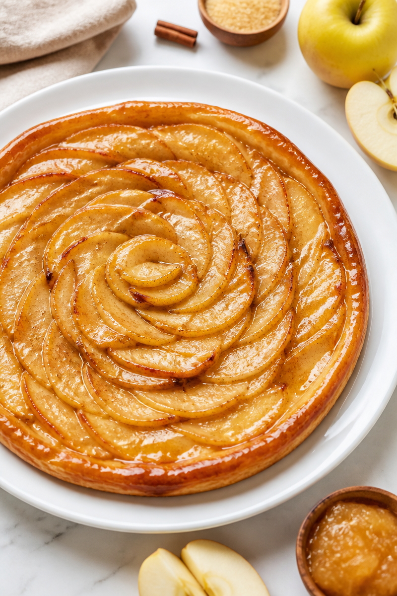 Tarte fine aux pommes caramélisées
