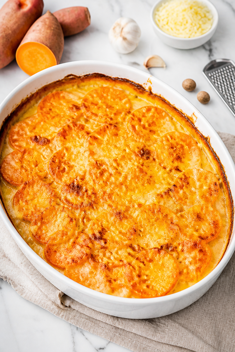 Gratin de patate douce fondant