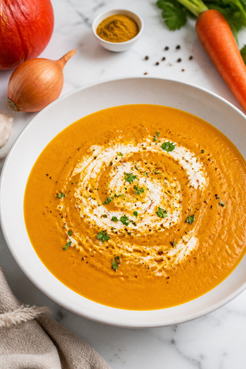 Soupe de potimarron épicée maison