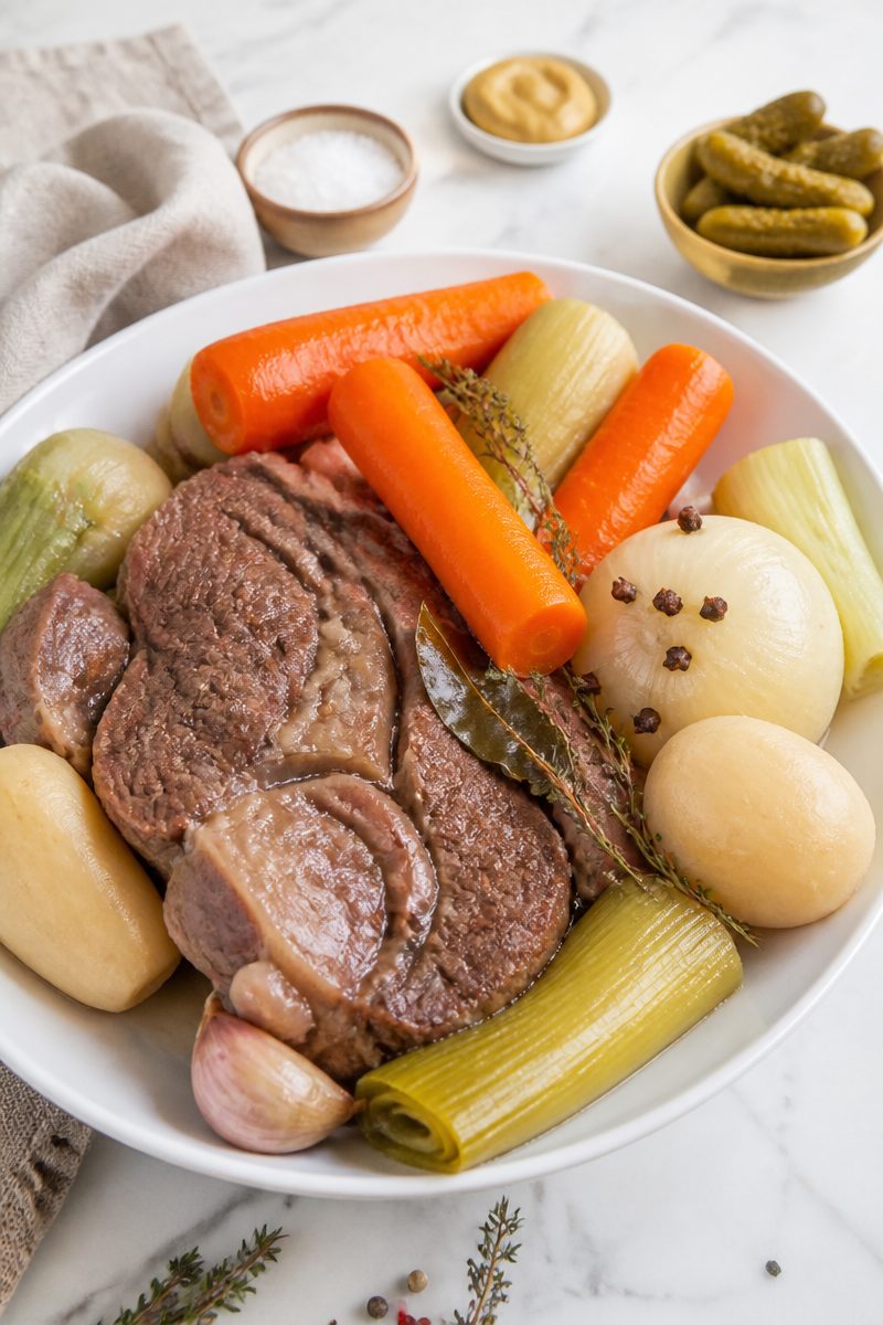 Pot-au-feu traditionnel mijoté à l'ancienne