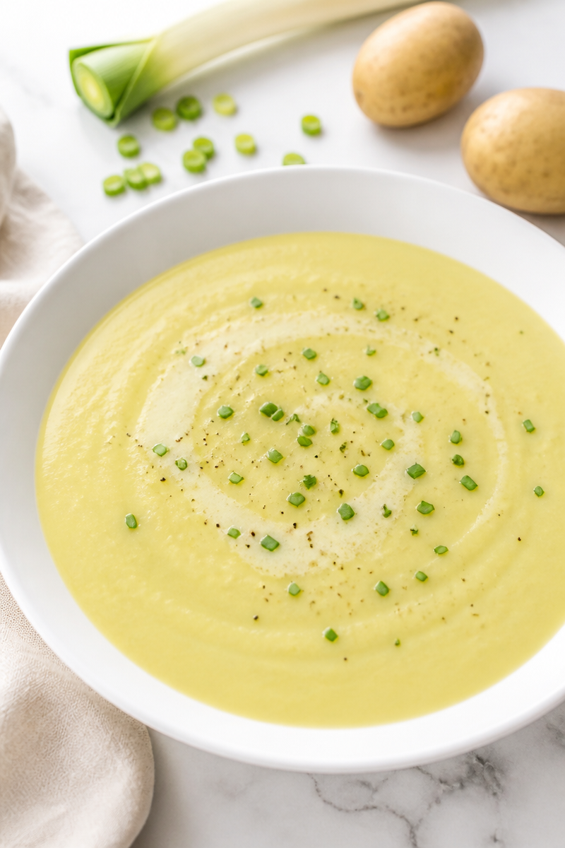 Soupe poireaux pomme de terre onctueuse