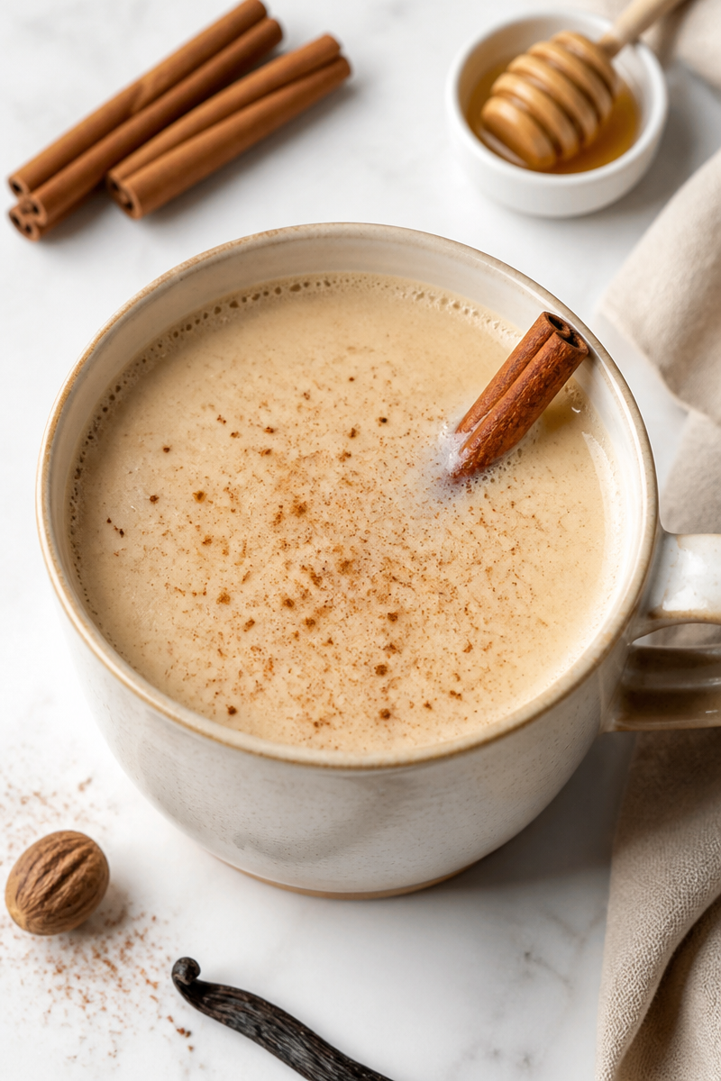Boisson chaude à la cannelle automnale