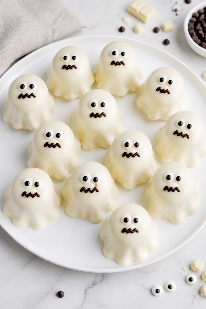Mini gâteaux fantômes pour Halloween