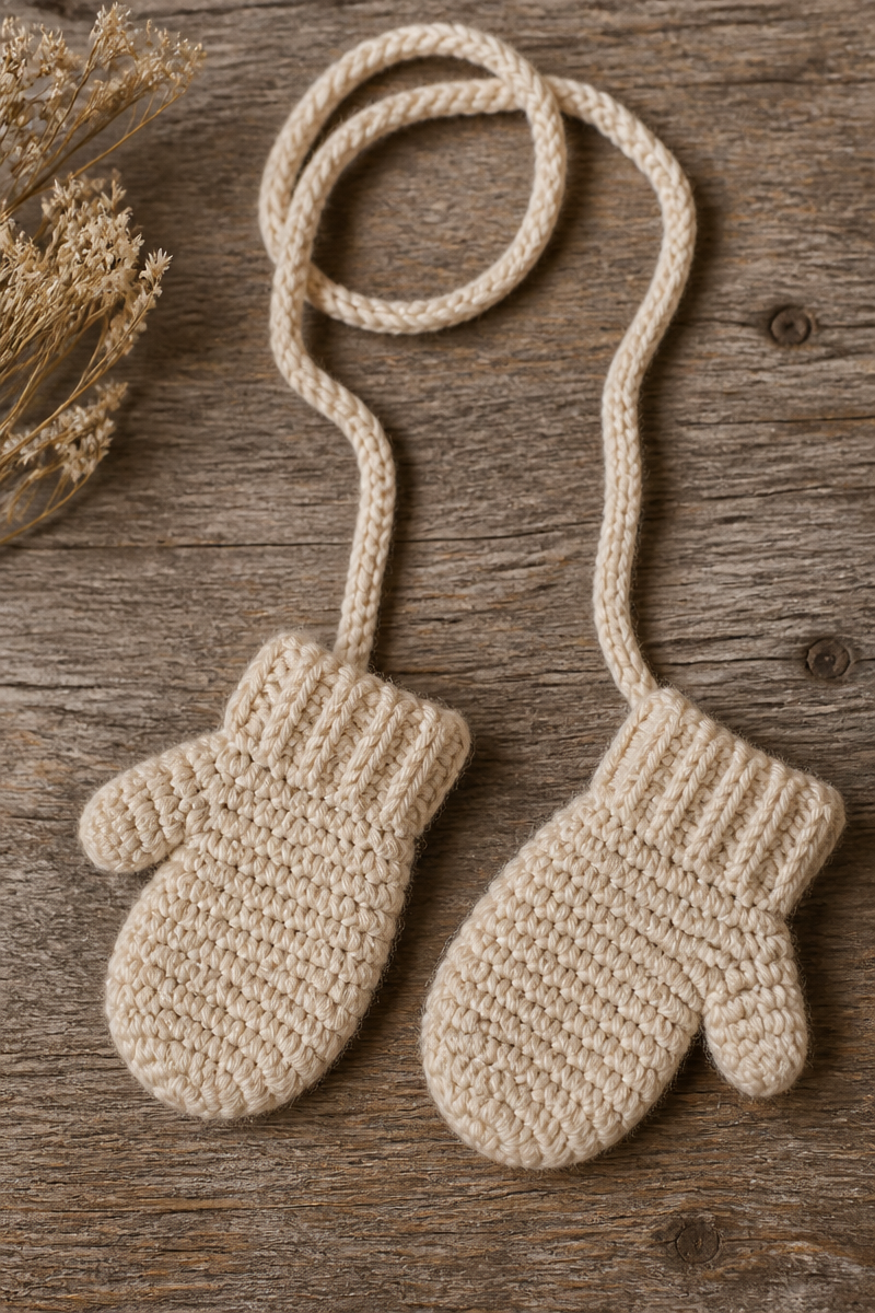 Crochet Baby Mitten String Set