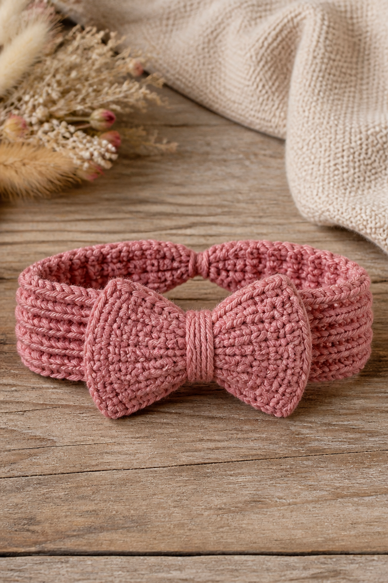Crochet Baby Headband Bow Set