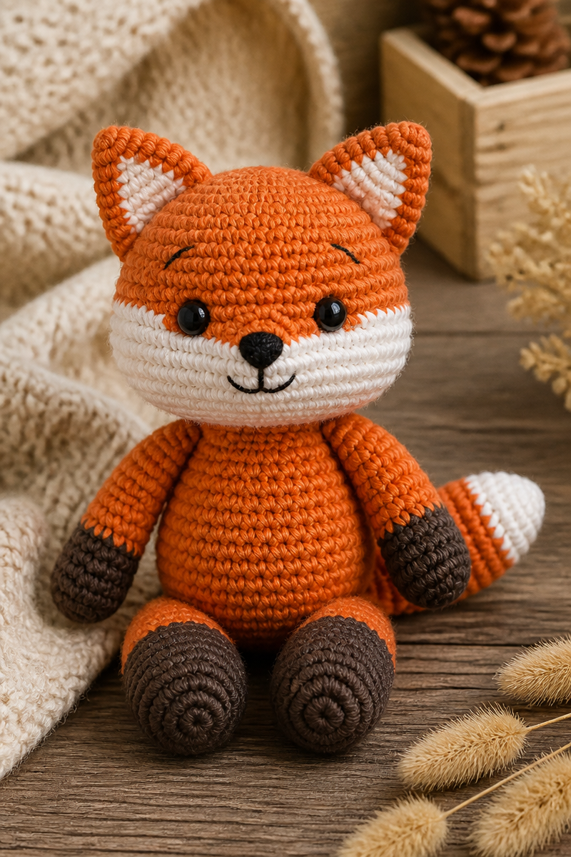 Woodland Fox Crochet Baby Toy
