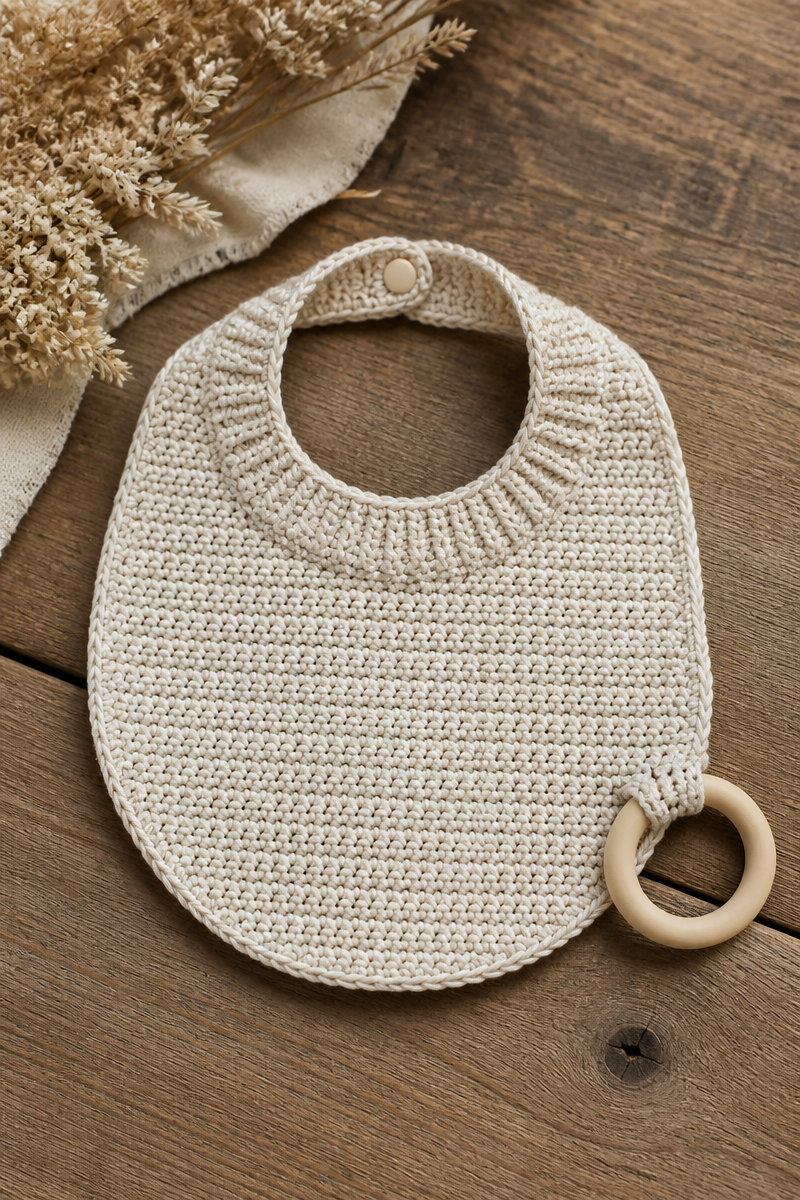 Crochet Baby Bib Teething Set