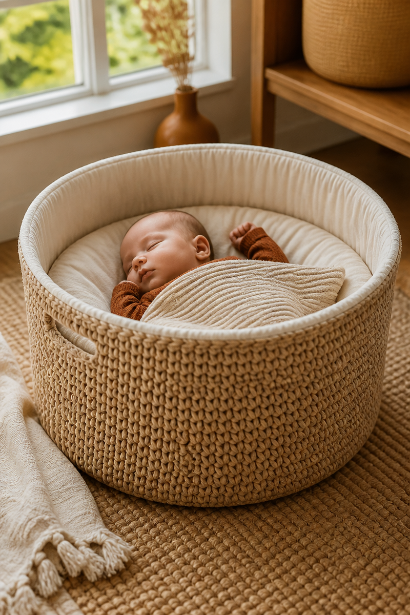 Crochet Baby Basket Liner Set
